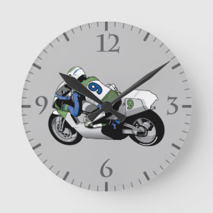 Sport Bike Motorrad Runde Wanduhr