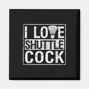 Sport Birdie Lustige Badminton-Spieler Ich liebe S Magnet