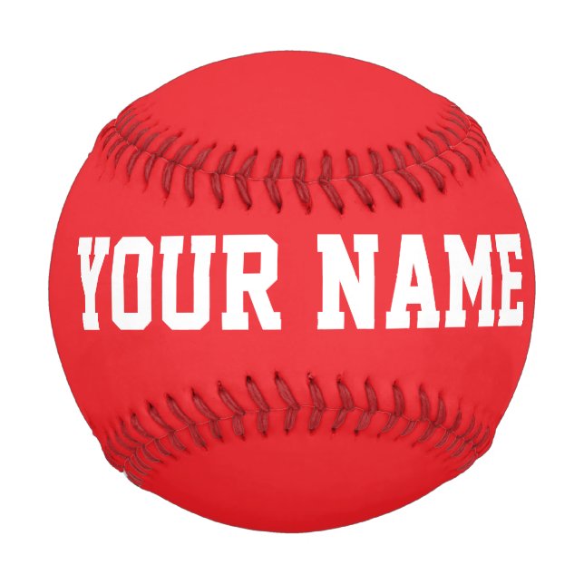 Sport Birthday gift idea custom name text red Baseball (Vorderseite)