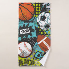 Sport Birthday Party I Sport Balls Badehandtuch
