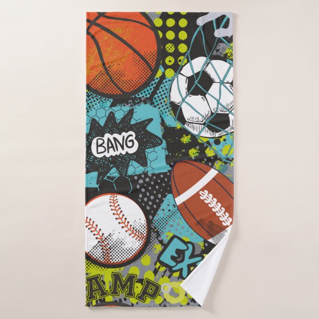 Sport Birthday Party I Sport Balls Badehandtuch (Badehandtuch)