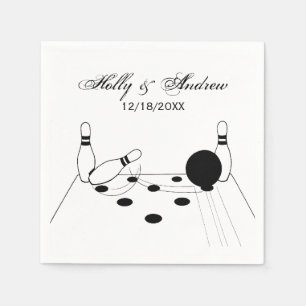 Sport Bowling-Kugel und Pins Serviette
