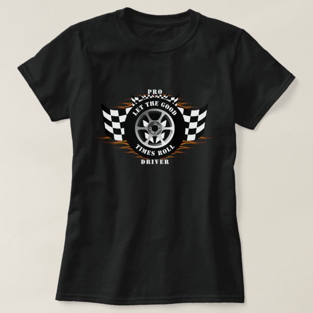Sport Car Racing Pro Treiber Brandout Flammen Pro T-Shirt (Design vorne)