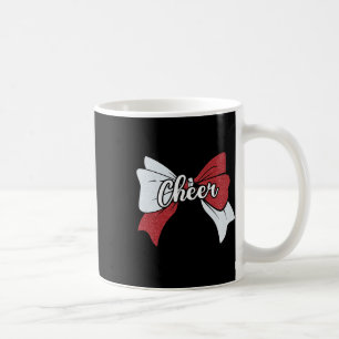 Sport Cheer Coquette Bogen Weiß Rot Cheerleader Ch Kaffeetasse
