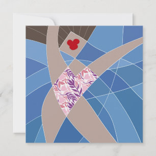 Sport Chic Badeanzug Modeillustration Kunstkarte Karte