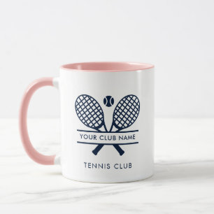 Sport Club Name Navy Blue Logo Tennis Team Custom Tasse