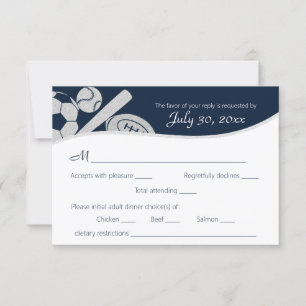 Sport Combo Response Card mit Abendessen RSVP Karte