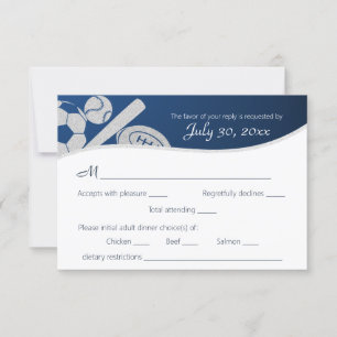 Sport Combo Response Card mit Abendessen RSVP Karte