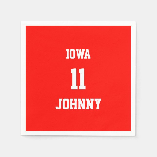 Sport Custom Candy Apple Red Paper Napkins Serviette (Vorderseite)