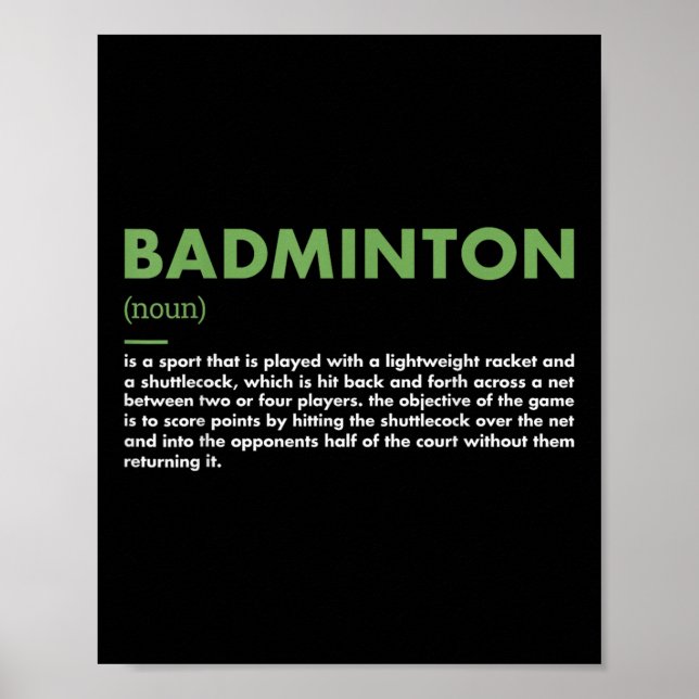 Sport Definition Badminton Poster (Vorne)