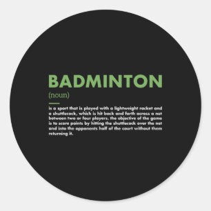 Sport Definition Badminton Runder Aufkleber