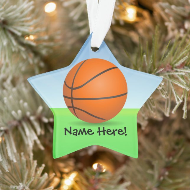 Sport des Basketball-der personalisierte Kindes Ornament (Baum)