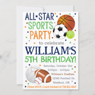 Sport Einladung zum Geburtstag, All-Star-Sport-Par