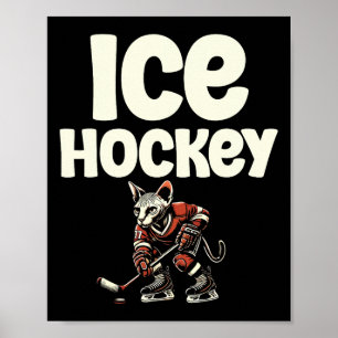 Sport Eishockey Katzen-Enthusiast Feline Kitten Li Poster