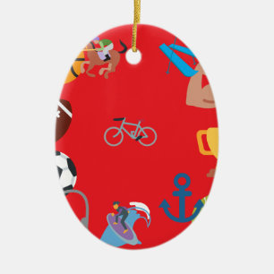 Sport-Emoji Keramik Ornament