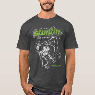 Sport-Fahrrad, das Wheelie-Motorrad-Shirt bremst T-Shirt