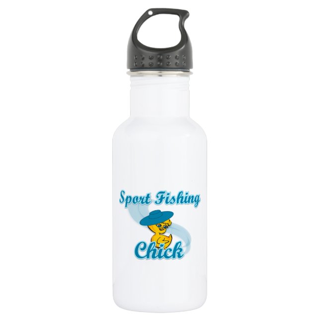Sport Fischen Chick #3 Trinkflasche (Vorderseite)