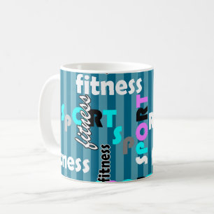 Sport Fitness helle Textmuster für Sportbekleidung Kaffeetasse