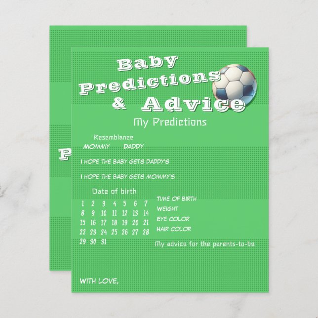 Sport Football Baby Vorhersagen & Advice Game (Vorne/Hinten)