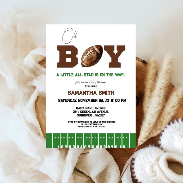 Sport Football Boy Baby Dusche Party Einladung (Von Creator hochgeladen)