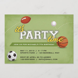 Sport-Geburtstags-Party Einladung