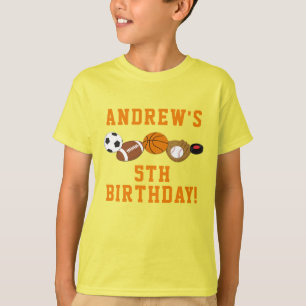 Sport-Geburtstags-T - Shirt alles Stern-Kinderkind