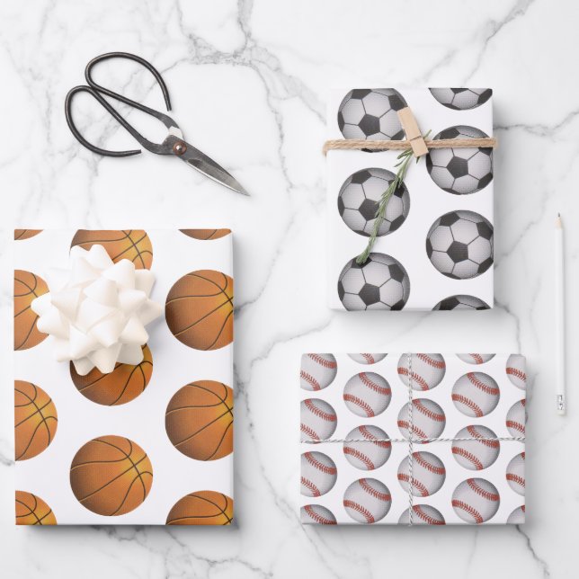 "Sport"  Geschenkpapier Set (Vorderseite)