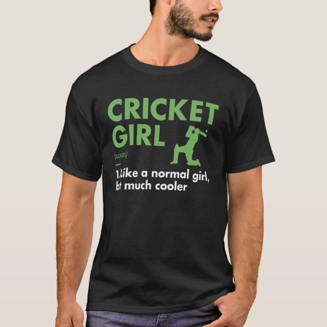"Sport Girl Definition Cricket" T-Shirt (Vorderseite)