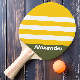 Sport Green Honey Nostalgische Streifen mit Namen Tischtennis Schläger