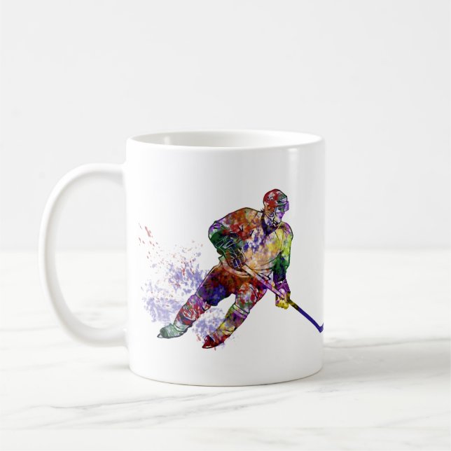 Sport Hockey Player bunt Kaffeetasse (Links)