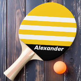 Sport Hummeln Nostalgische Streifen mit Namen Tischtennis Schläger