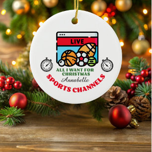 Sport im Fernsehen farbenfrohe Weihnachtsdekoratio Keramik Ornament