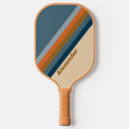 Sport Indigo Horizontale Streifen mit Namen Pickleball Schläger
