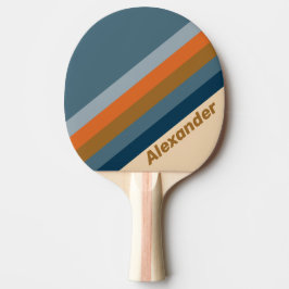 Sport Indigo Horizontale Streifen mit Namen Tischtennis Schläger