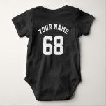Sport Jersey Individuelle Name und Nummer Backside Baby Strampler<br><div class="desc">Name und Nummer des Personalisierten Fußball- oder Fußball-Trikots</div>