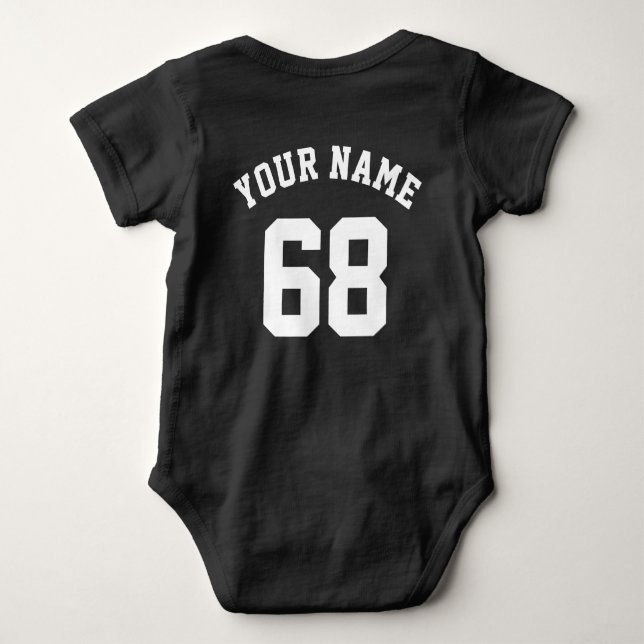 Sport Jersey Individuelle Name und Nummer Backside Baby Strampler (Rückseite)