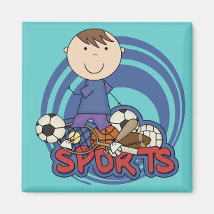Sport-Jungen-Fußball-T - Shirts und Geschenke Magnet