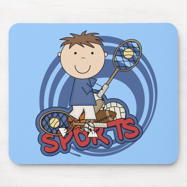 Sport-Jungen-Tennis-T - Shirts und Geschenke Mousepad (Vorne)