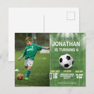 Sport Kinder Fußball Foto Geburtstag Postkarte