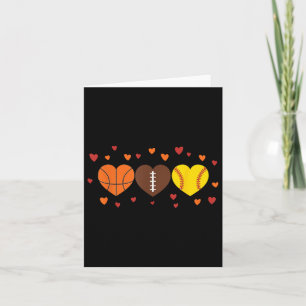 Sport Liebe Fußball Basketball Valentinstag Karte