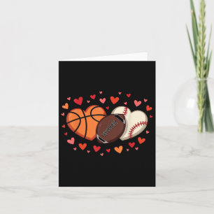 Sport Liebe Herzfußball Basketball Valentine Karte