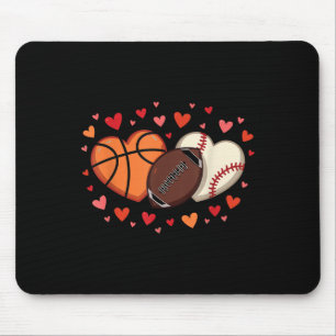 Sport Liebe Herzfußball Basketball Valentine Mousepad