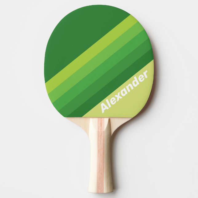 Sport Lily Pad Grüne Streifen mit Namen Tischtennis Schläger (Vorderseite)