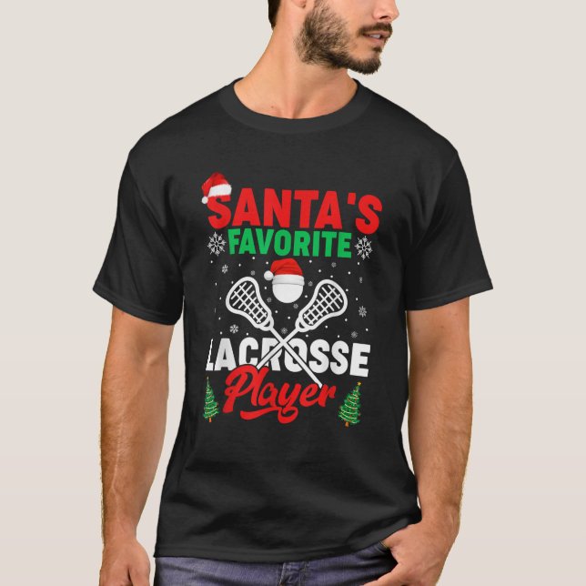 Sport Lover Santa's Lieblings Lacrosse Player Chri T-Shirt (Vorderseite)