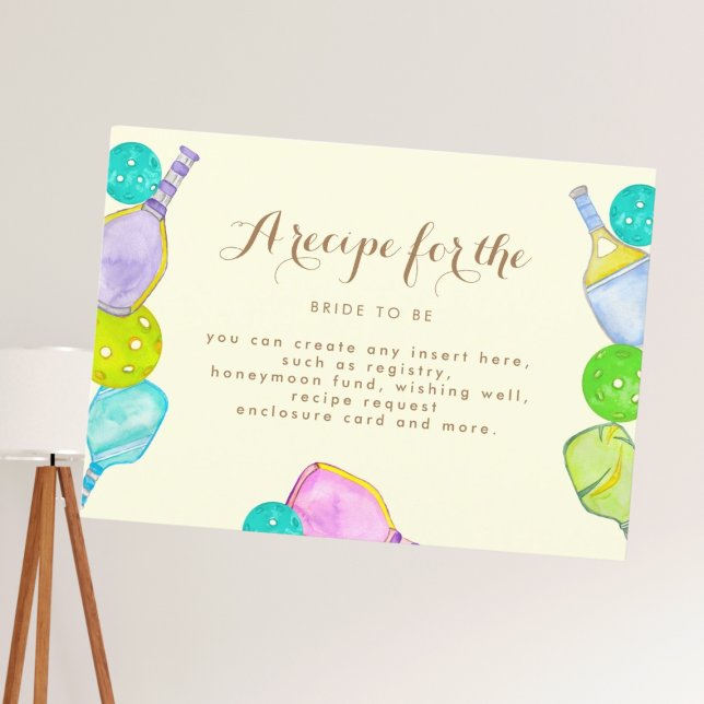 Sport Lover Wasserfarbe Pickleball Themed Bridal Begleitkarte (Von Creator hochgeladen)