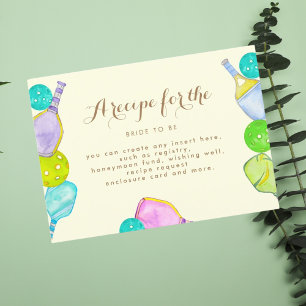 Sport Lover Wasserfarbe Pickleball Themed Bridal Begleitkarte