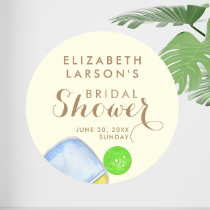 Sport Lover Wasserfarbe Pickleball Themed Bridal Runder Aufkleber