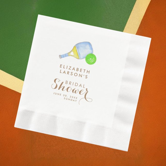 Sport Lover Wasserfarbe Pickleball Themed Bridal Serviette (Von Creator hochgeladen)