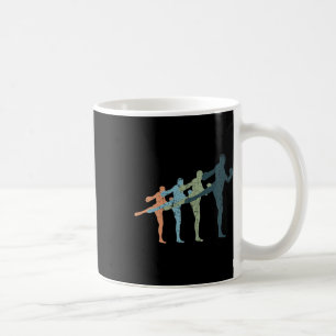 Sport-Mama- und Papa-Silhouette - Vintage Kickboxe Kaffeetasse