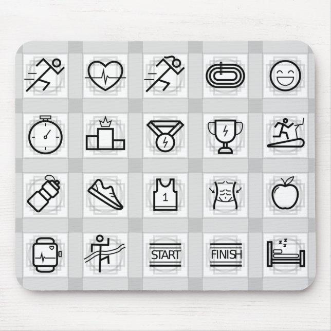 Sport, Marathon, Icons Mousepad (Vorne)